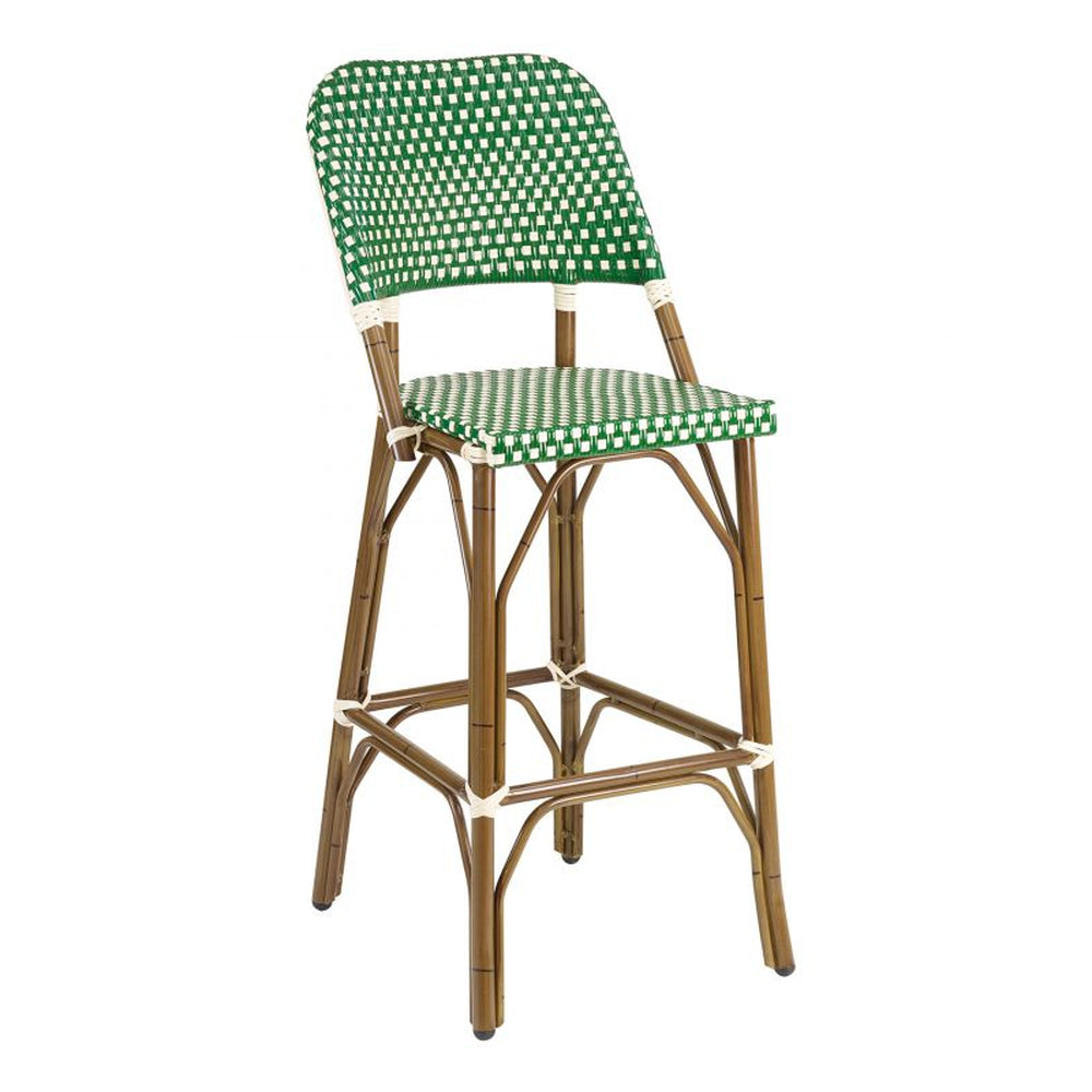 BRT Outdoor Aluminum Faux Wicker Bar Stool