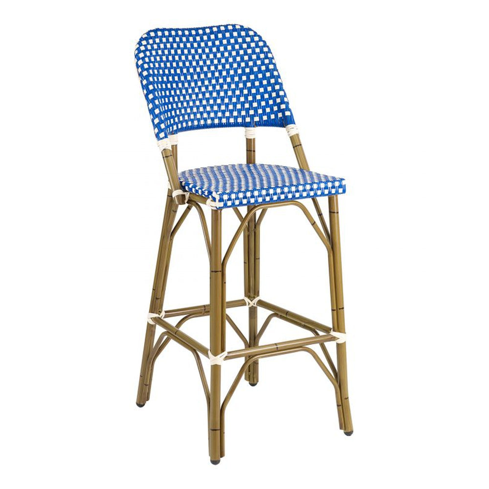 BRT Outdoor Aluminum Faux Wicker Bar Stool