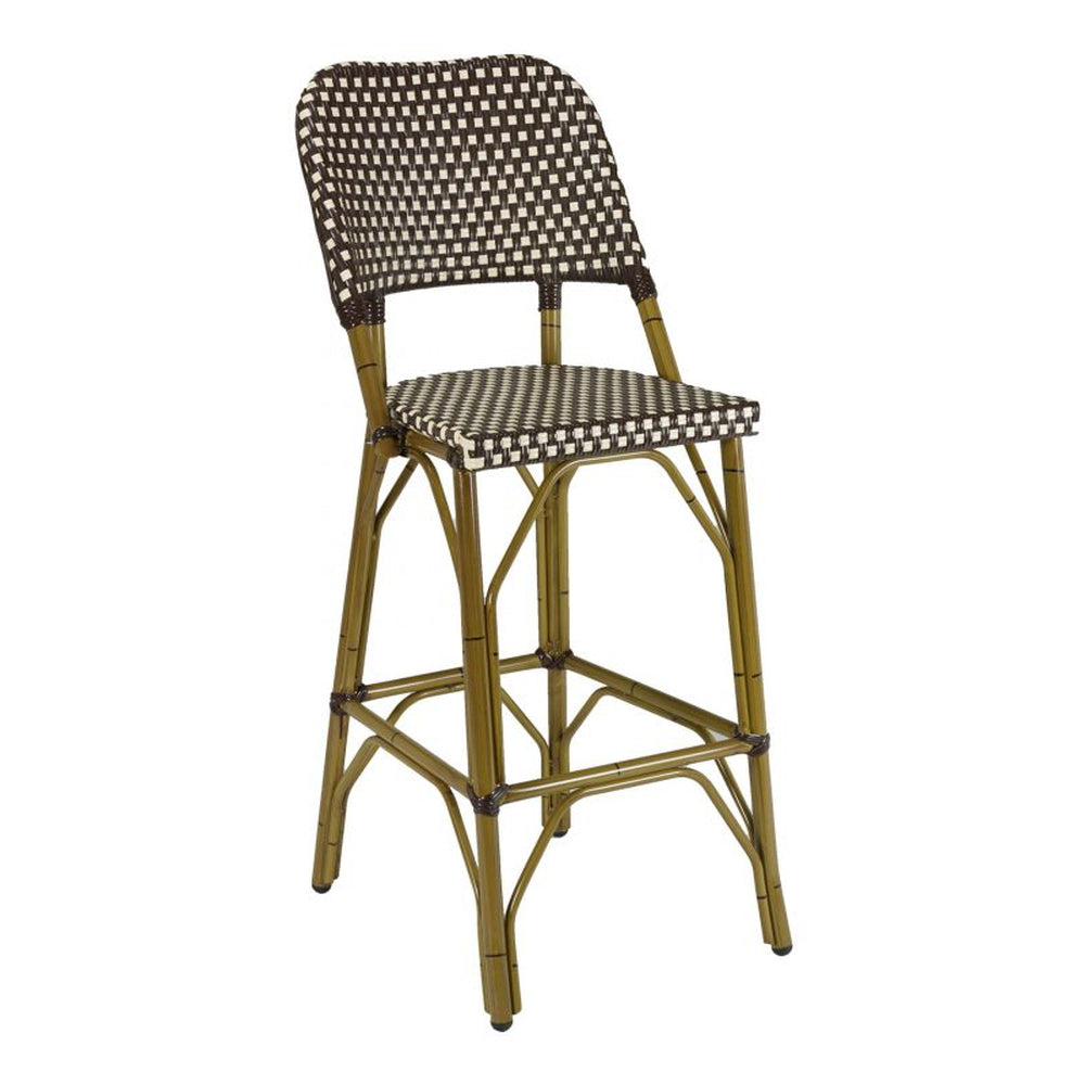 BRT Outdoor Aluminum Faux Wicker Bar Stool