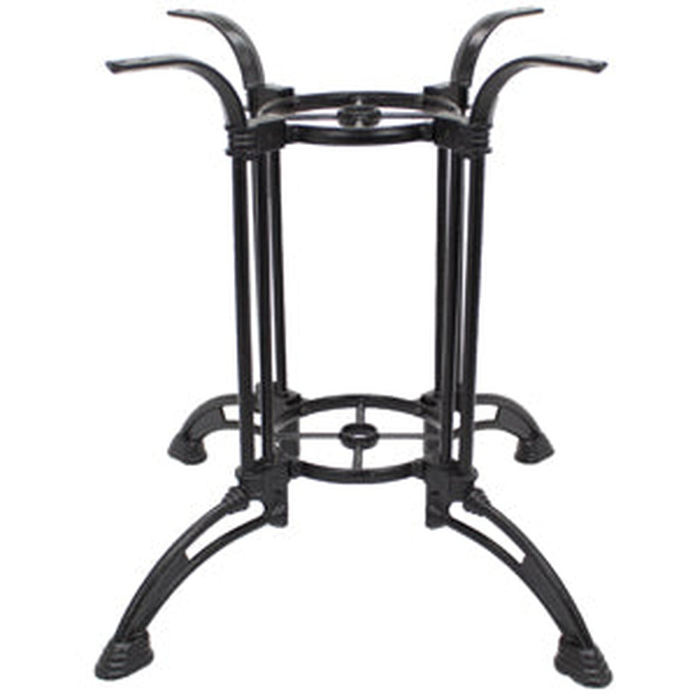 matte black ornate dining height table base w umbrella hole option