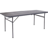 6 foot bi fold plastic folding table with carrying handle