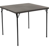 3 foot square bi fold plastic folding table with carrying handle