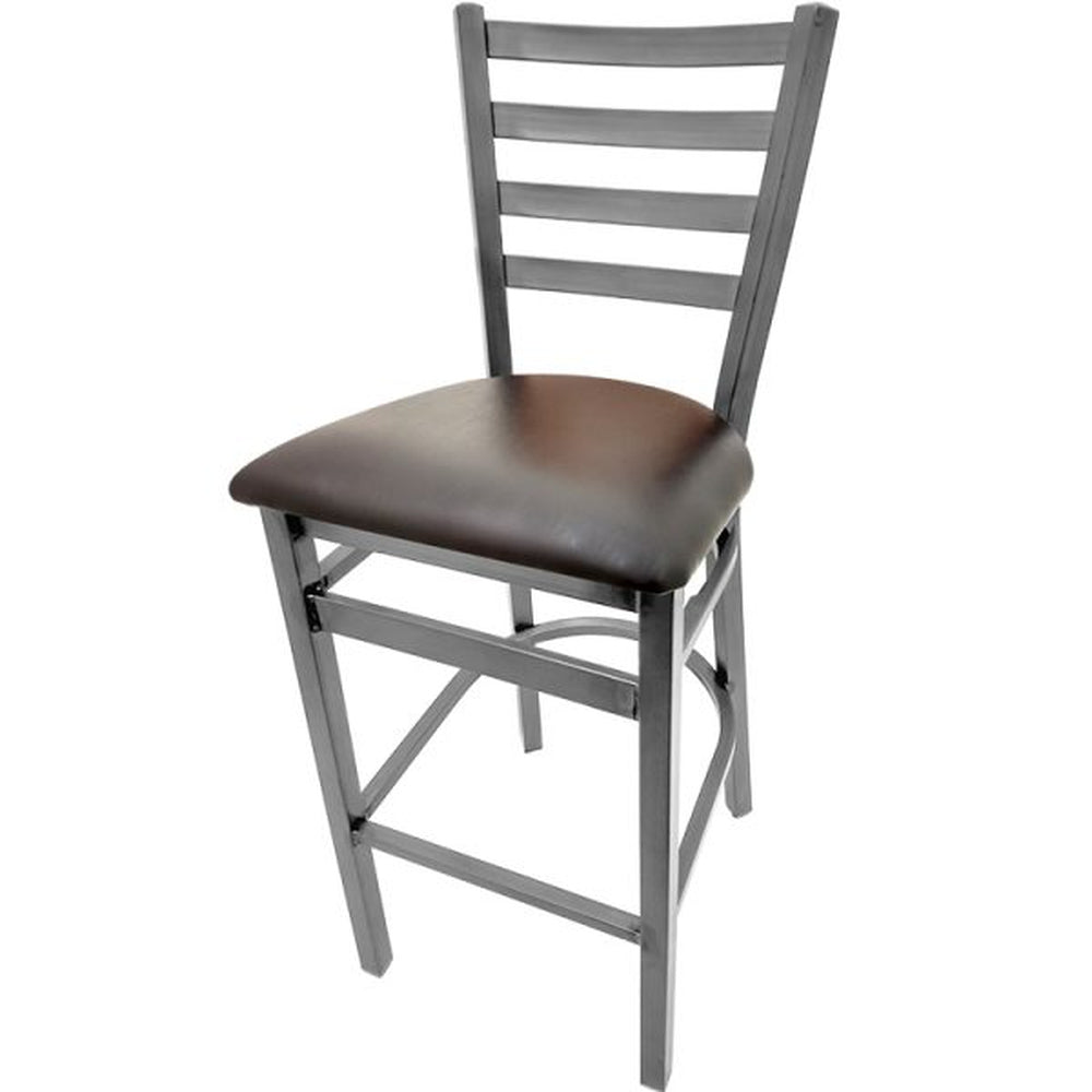 Clear Coat Ladderback Bar Stool with Plain Welds