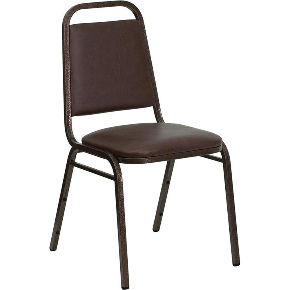 hercules series trapezoidal back stacking banquet chair gold vein frame