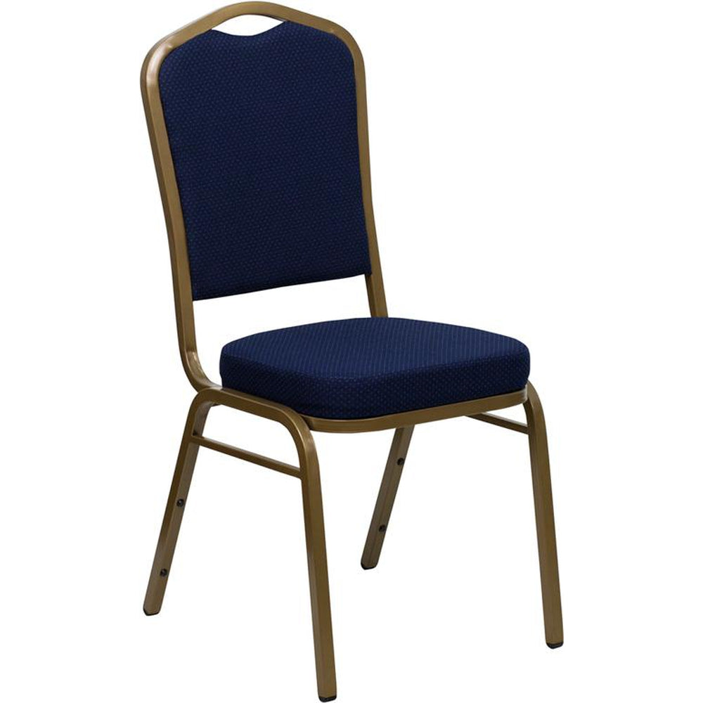 hercules series crown back stacking banquet chair gold frame