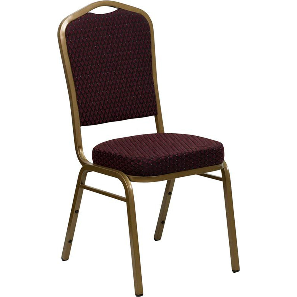 hercules series crown back stacking banquet chair gold frame