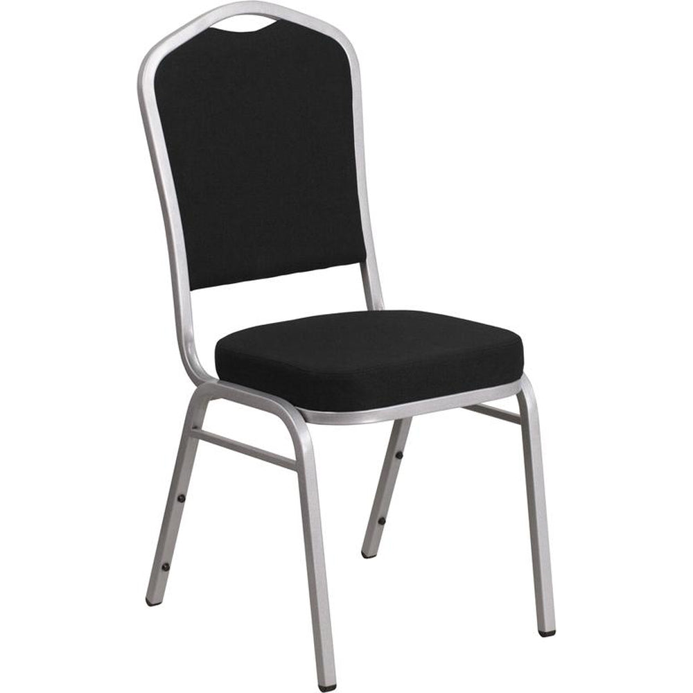 hercules series crown back stacking banquet chair silver frame