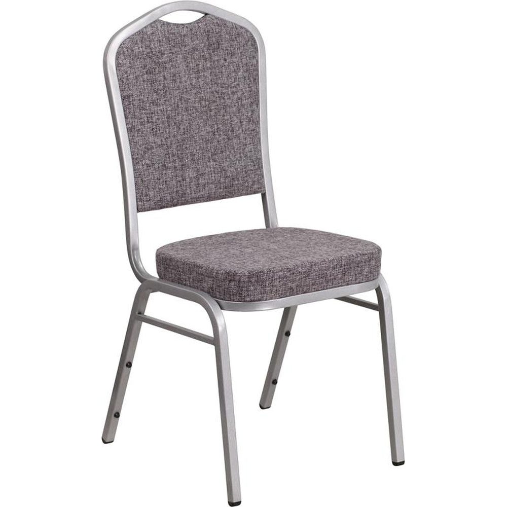 hercules series crown back stacking banquet chair silver frame