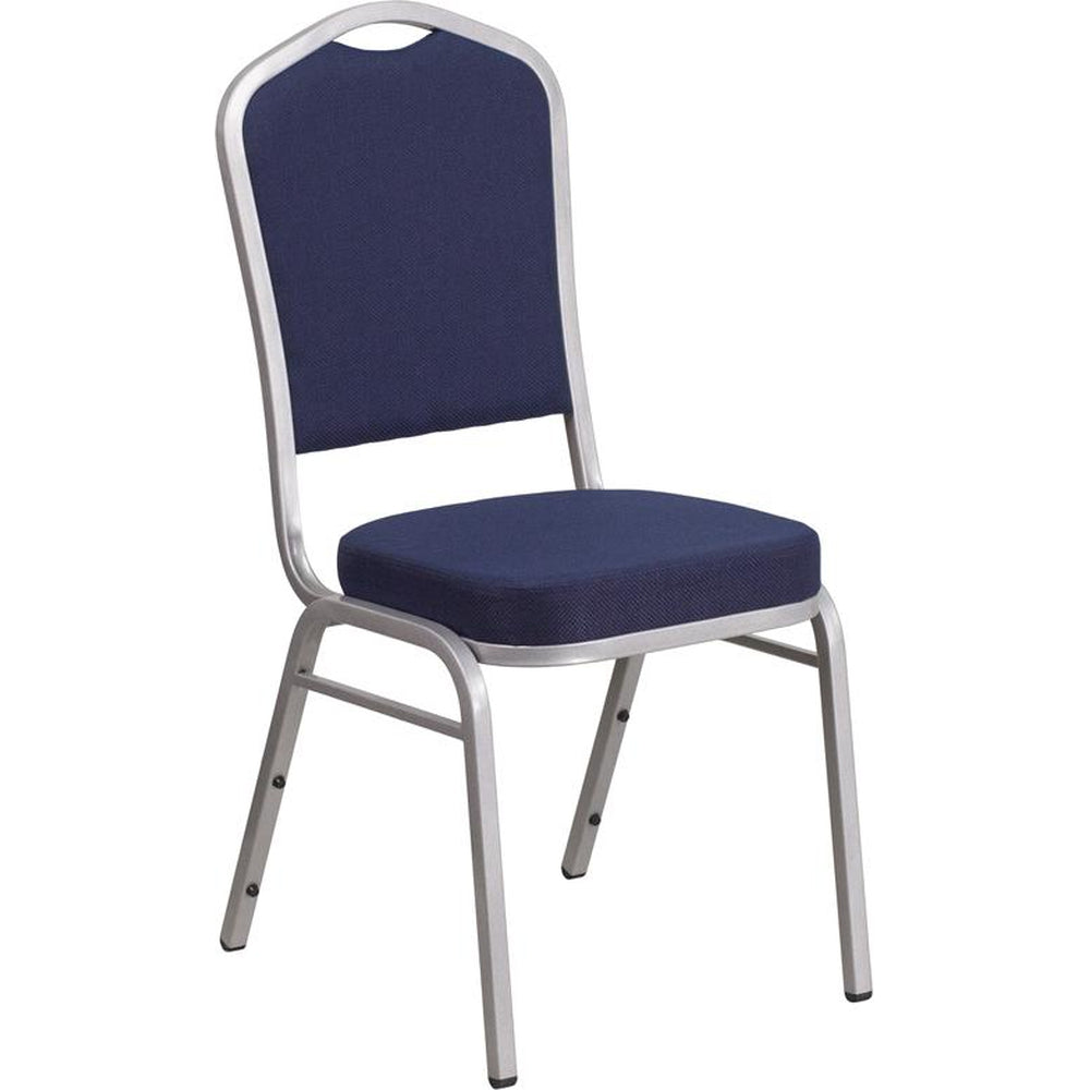 hercules series crown back stacking banquet chair silver frame