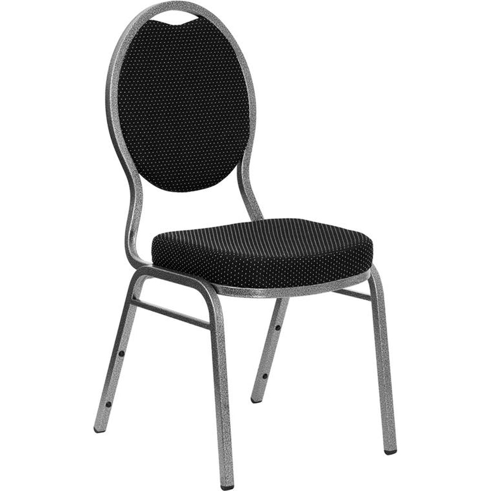 hercules series teardrop back stacking banquet chair silver vein frame