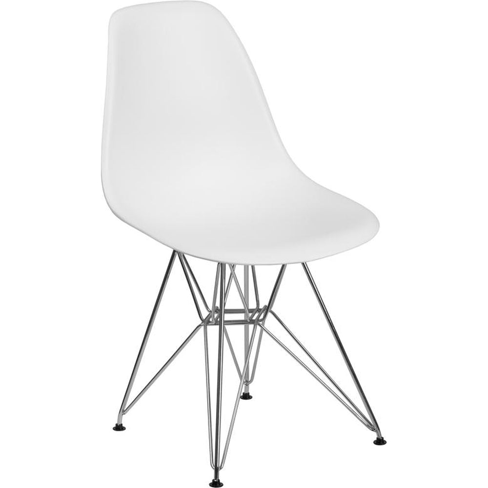 elon series black plastic chair with chrome base