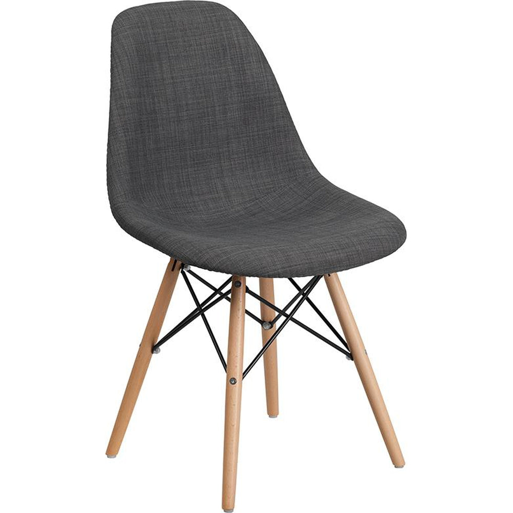 elon series milan patchwork fabric chair with wooden legs