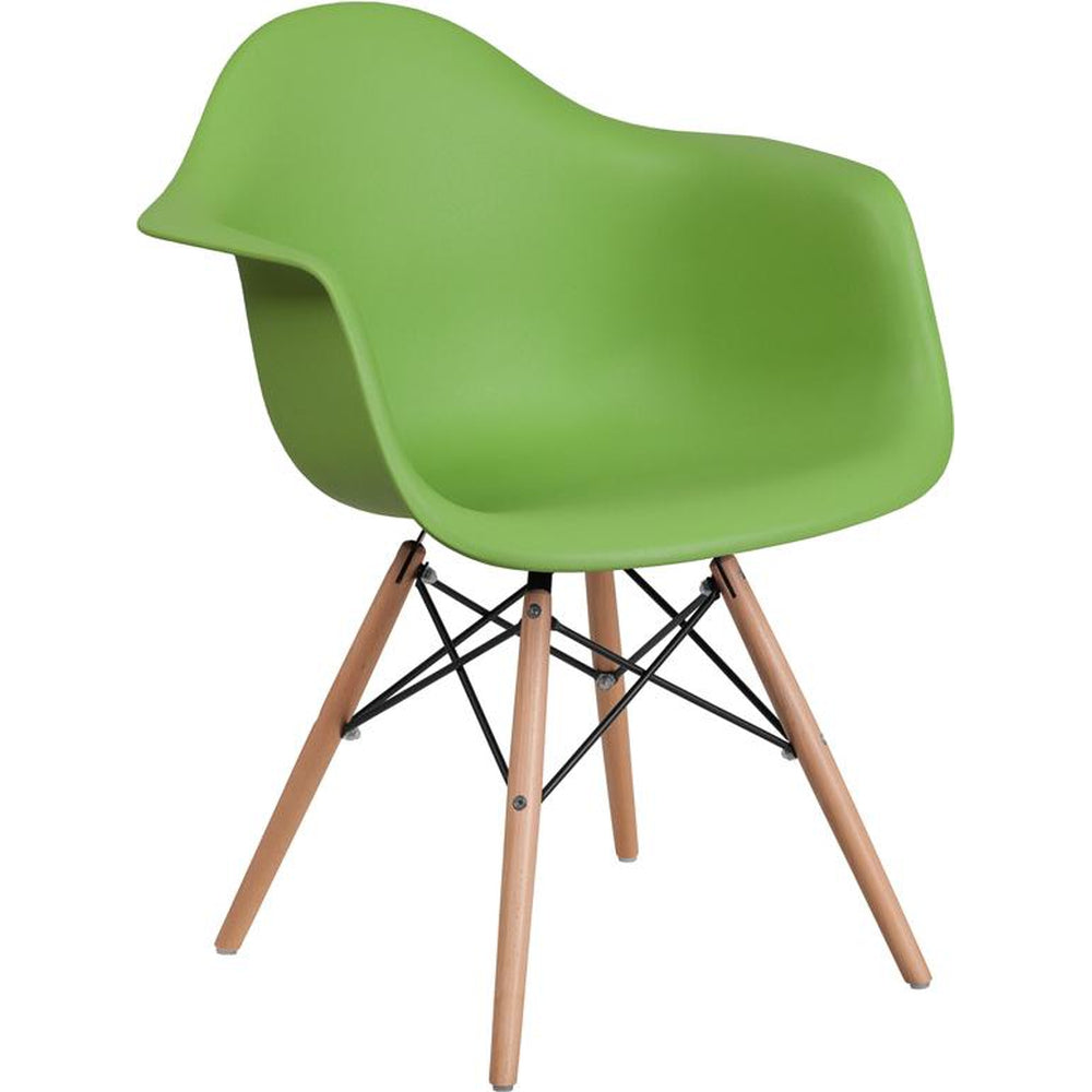 alonza series navy plastic chair with wooden legs