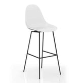 ta bar stool with black seat and chrome base