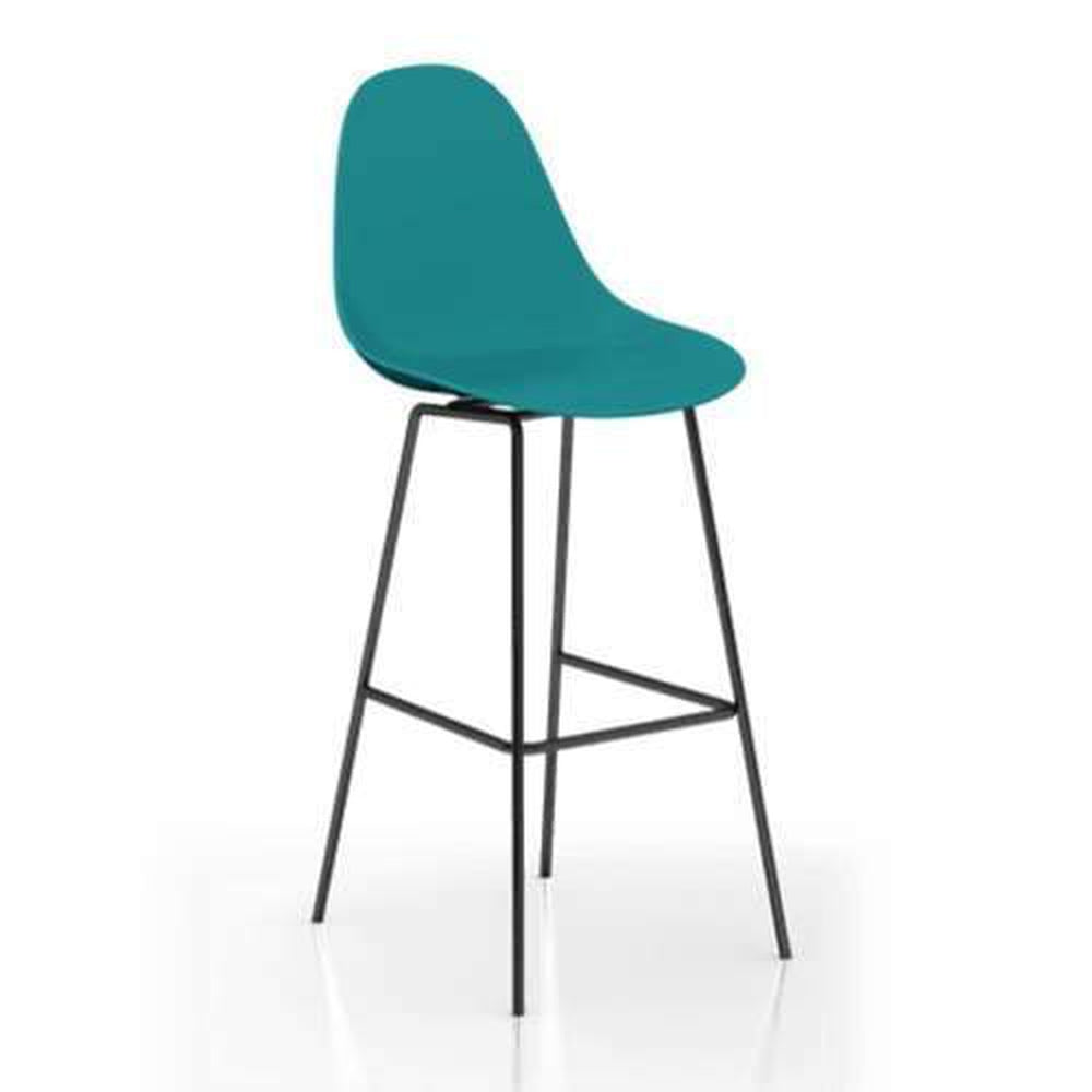 ta bar stool with black seat and chrome base