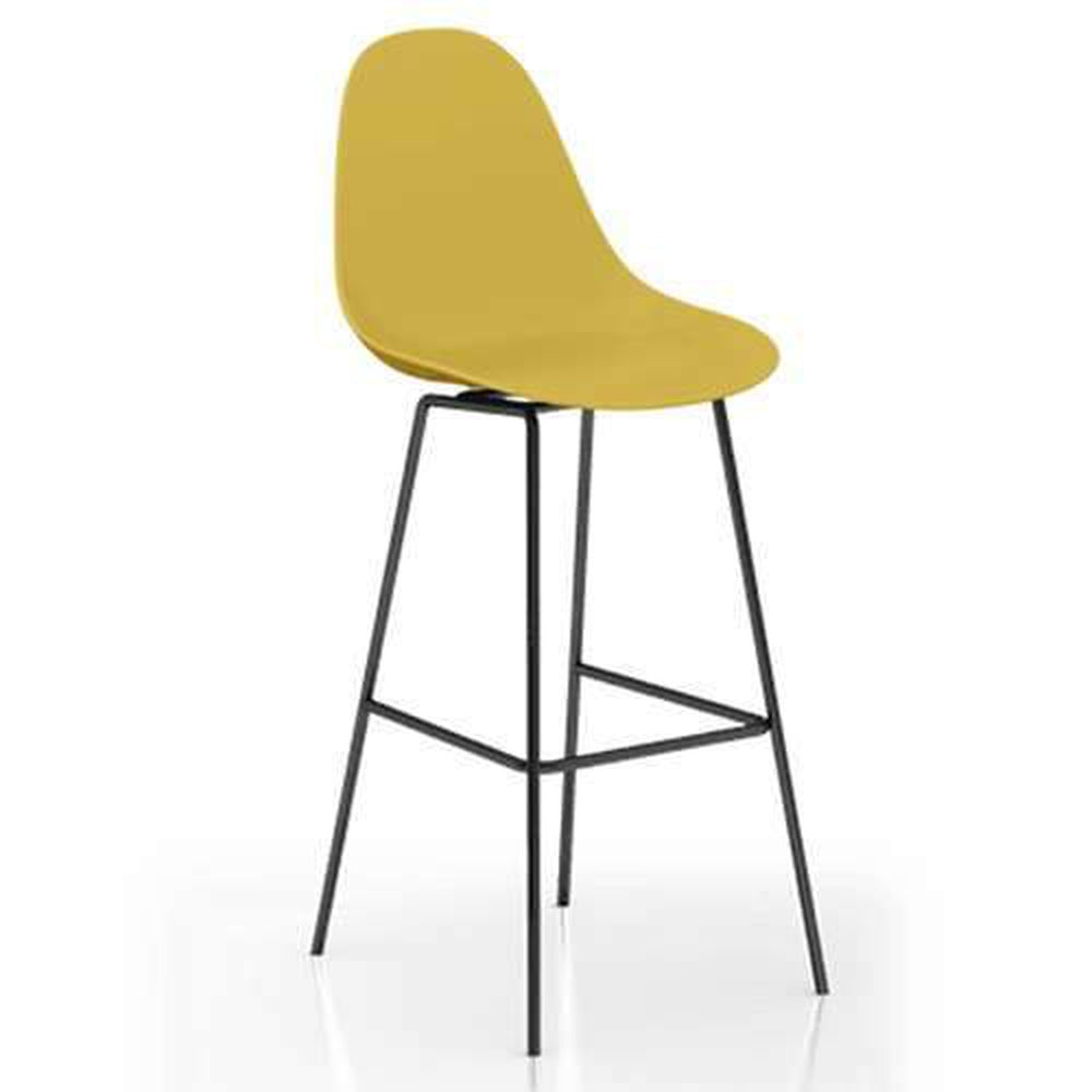 ta bar stool with black seat and chrome base