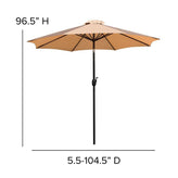 9 ft round umbrella with 1 5 inch diameter aluminum pole with crank and tilt function