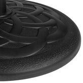 universal black cement patio umbrella base with weatherproof plastic polymer coating 19 25 inch diameter