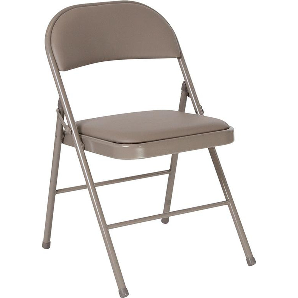 hercules series double braced beige vinyl folding chair