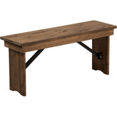 antique rustic solid pine folding farm bench 40 x 12