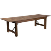 antique rustic solid pine folding farm table 7 x 40