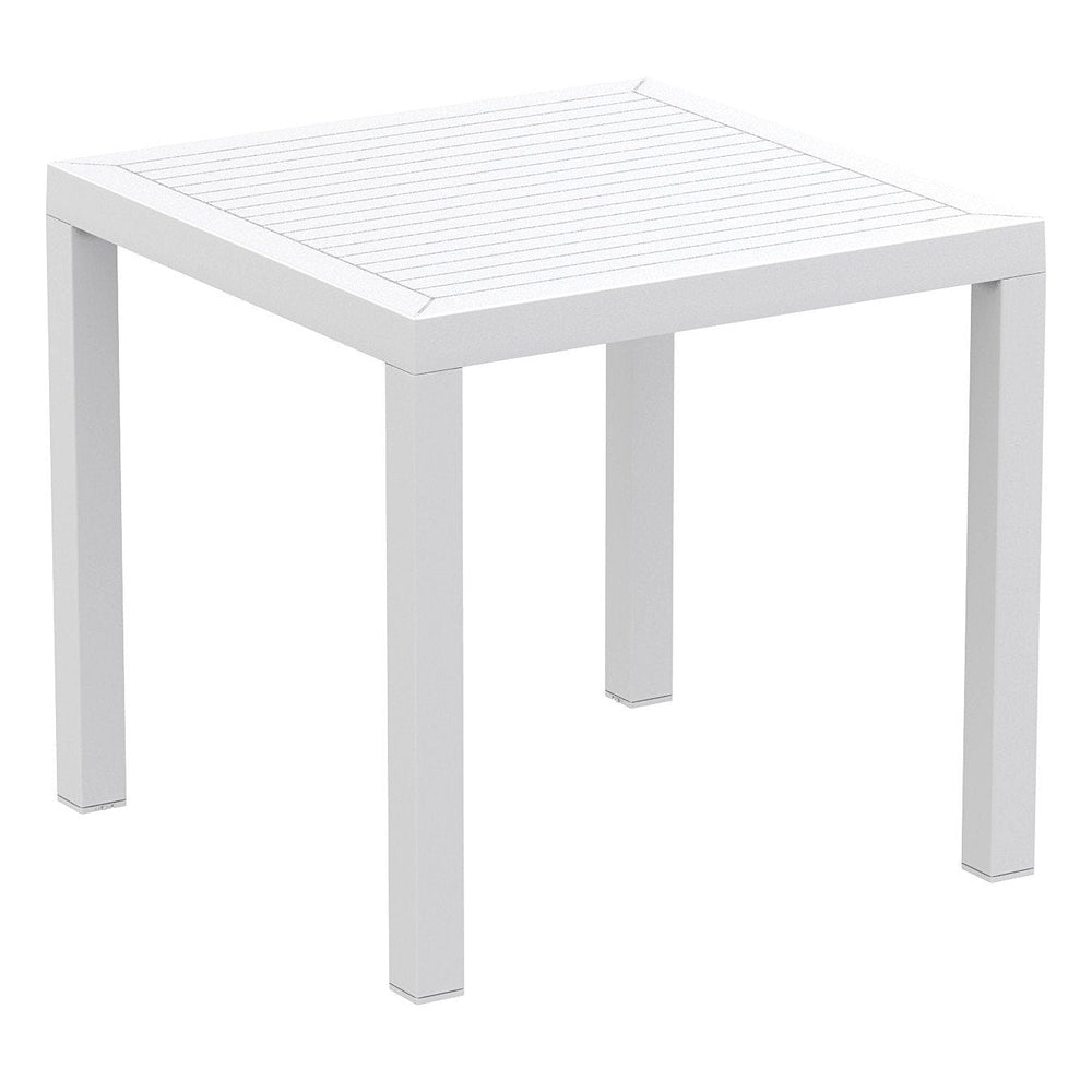 air mix square dining set with white table and 4 chairs