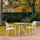 artemis dining set with 2 arm chairs white