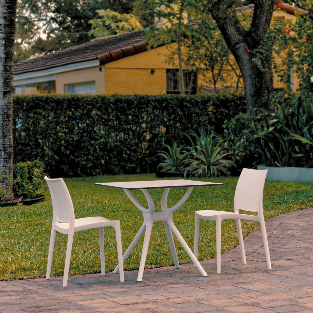 maya dining set with 2 chairs white