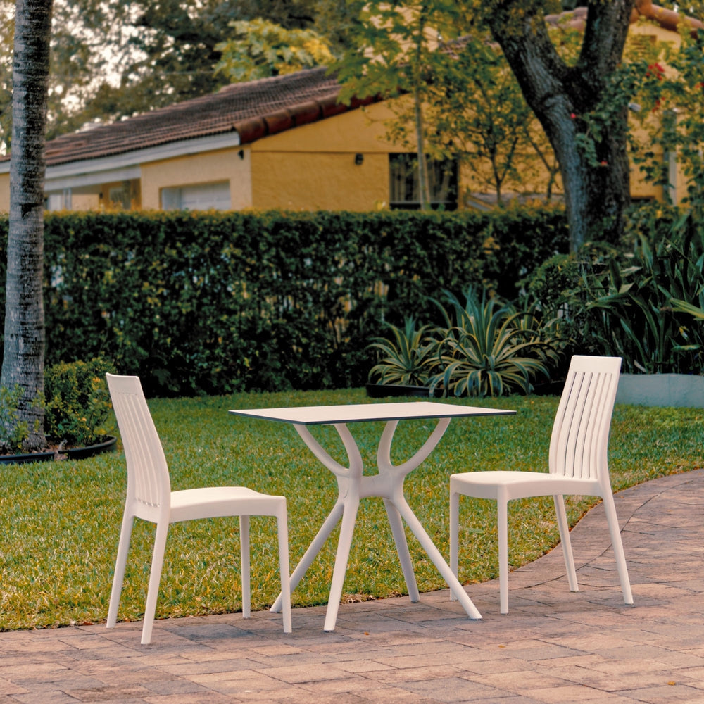 snow dining set with 2 chairs white