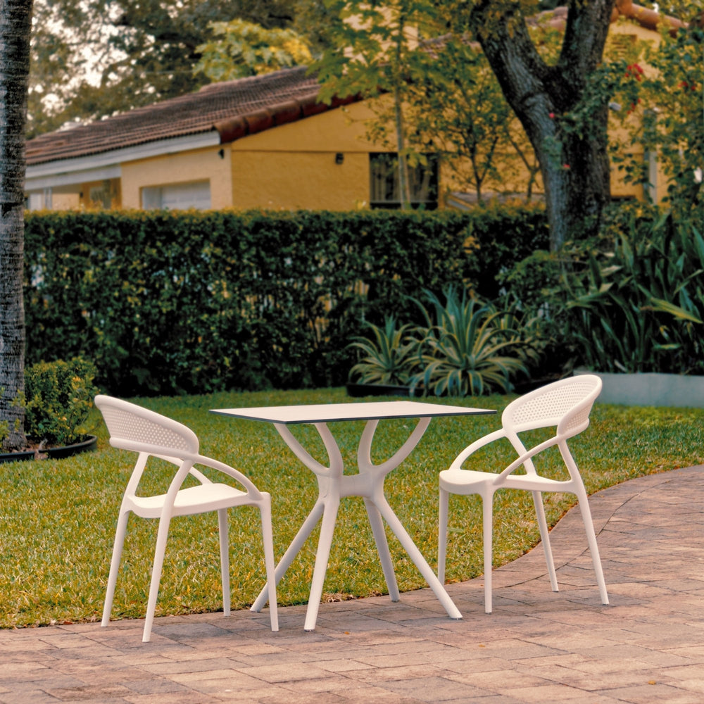 sunset dining set with 2 chairs white