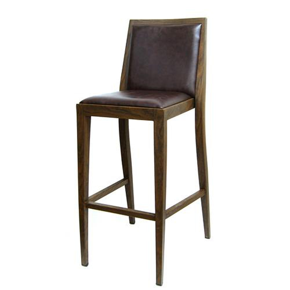 wood grain metal frame barstool 3