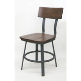 walnut wood and metal chair