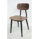 black walnut wood and metal chair