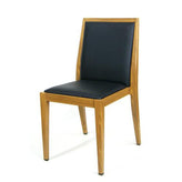 wood grain metal frame side chair