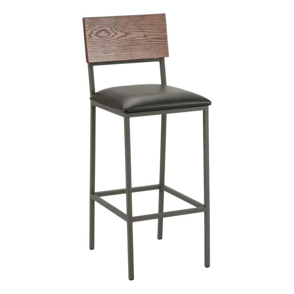 Metal Bar Stool with Wood or Upholstered Seat