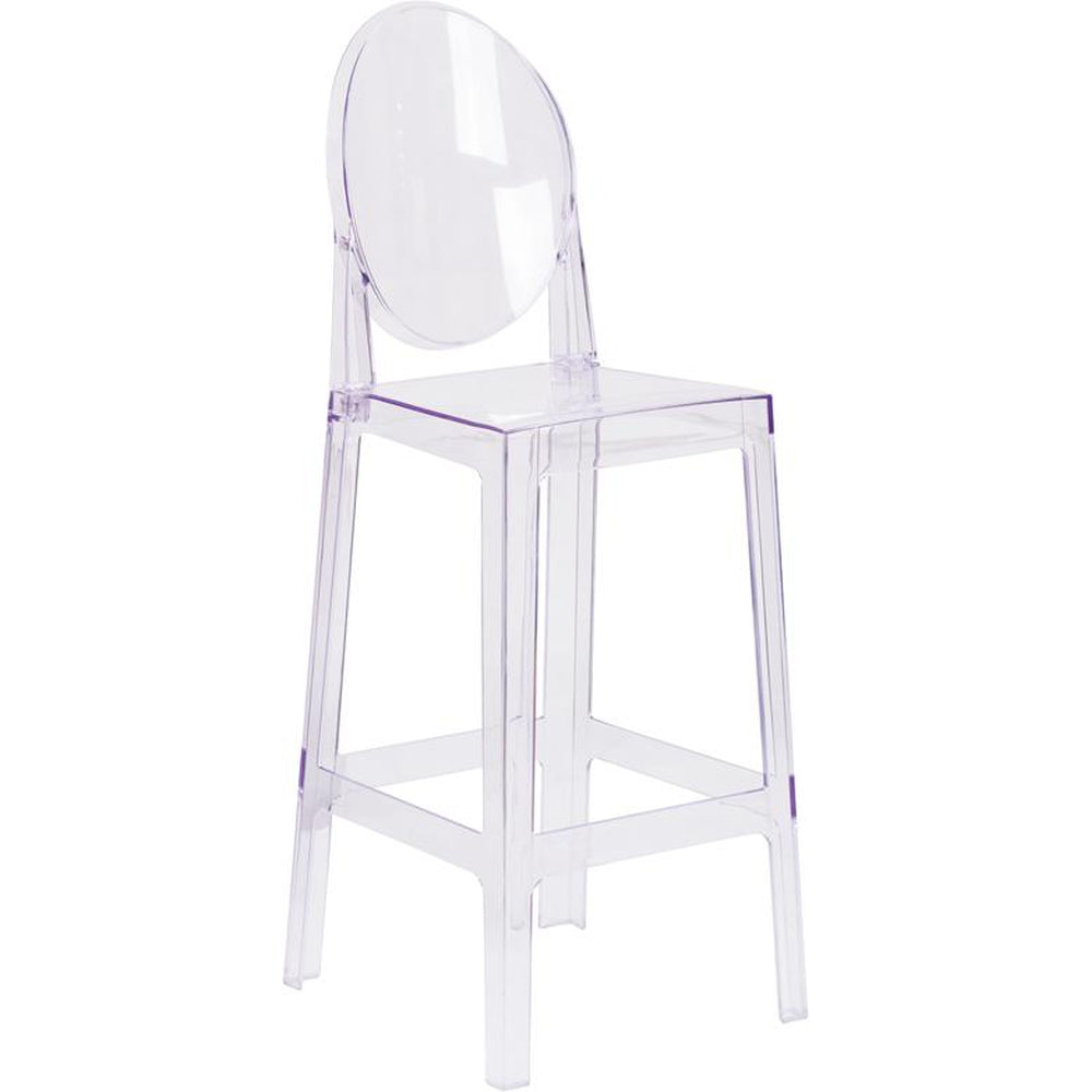 ghost barstool with oval back in transparent crystal