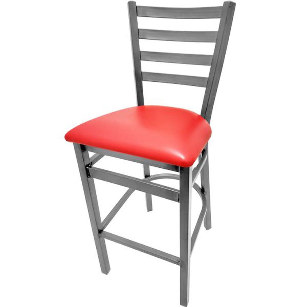 Clear Coat Ladderback Bar Stool with Plain Welds