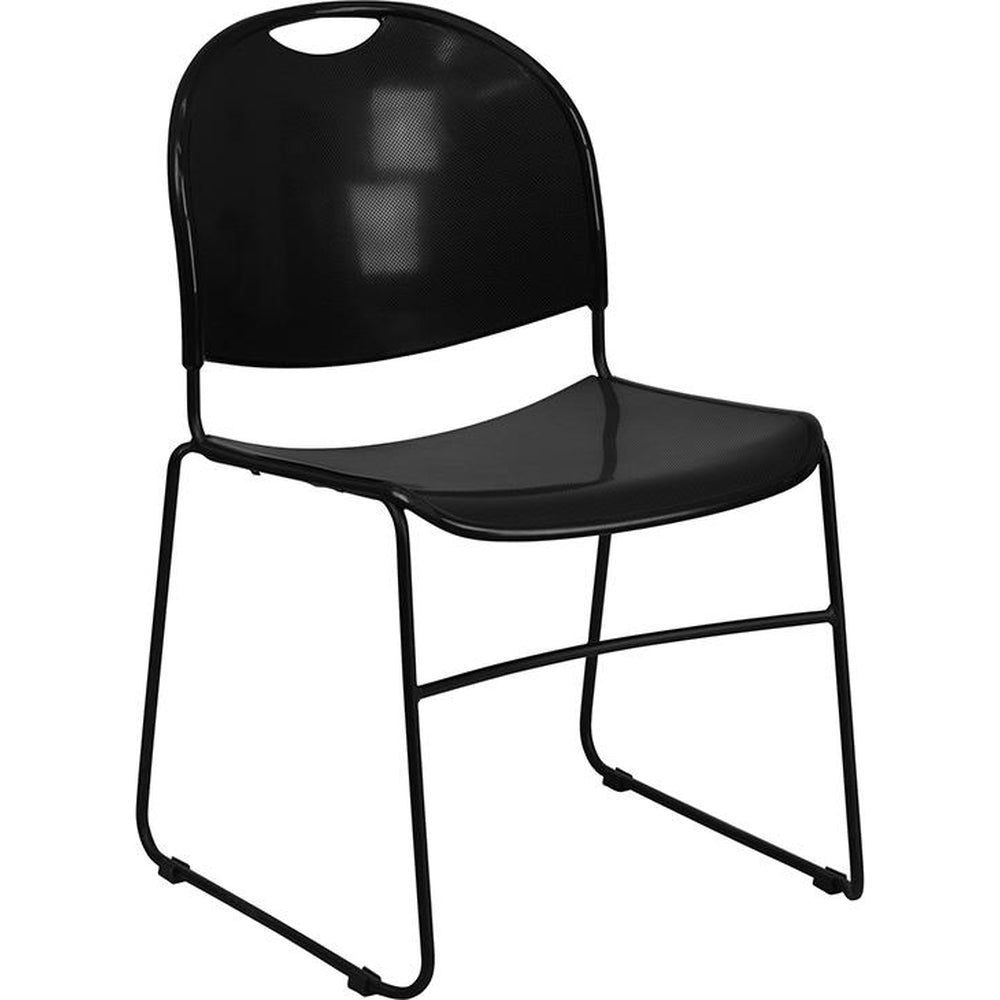 hercules series 880 lb capacity ultra compact stack chair with black powder coated frame