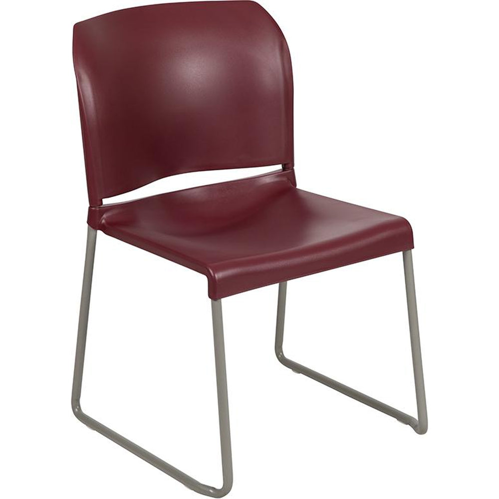 hercules series 880 lb capacity full back contoured stack chair with gray powder coated sled base