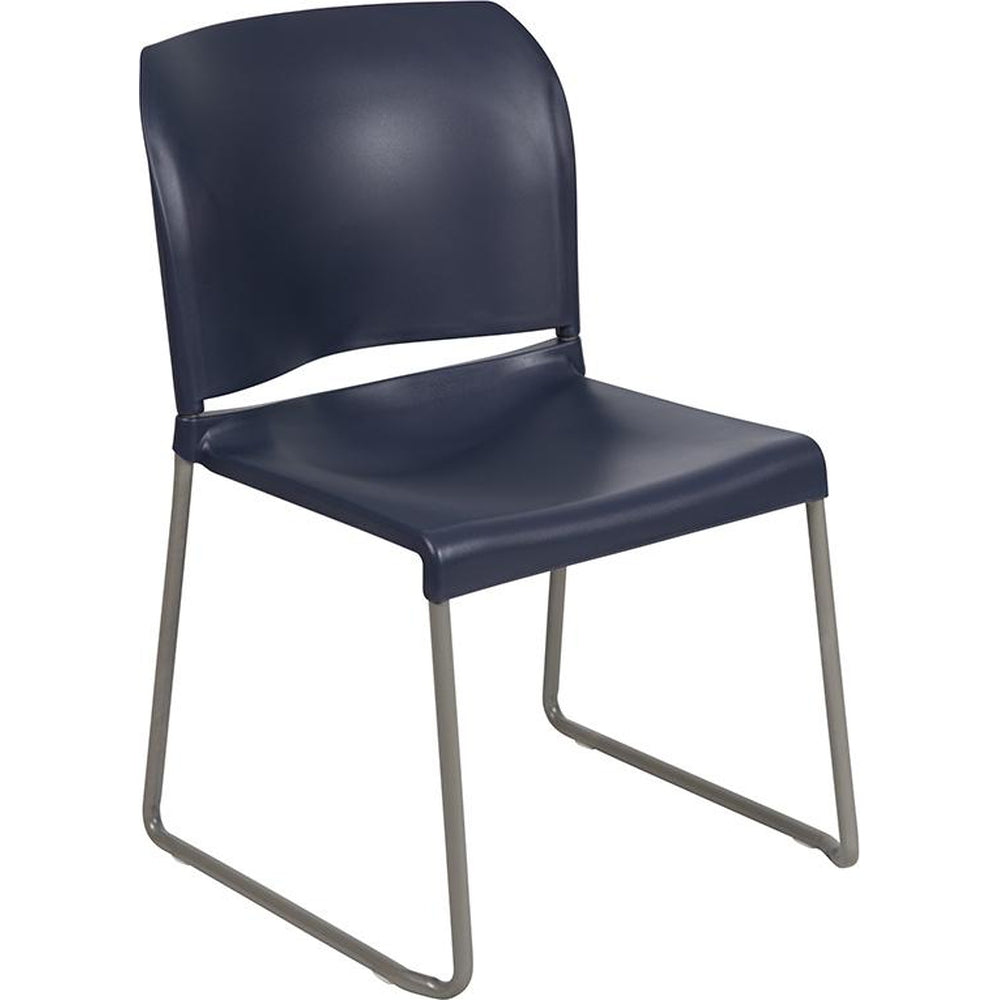 hercules series 880 lb capacity full back contoured stack chair with gray powder coated sled base