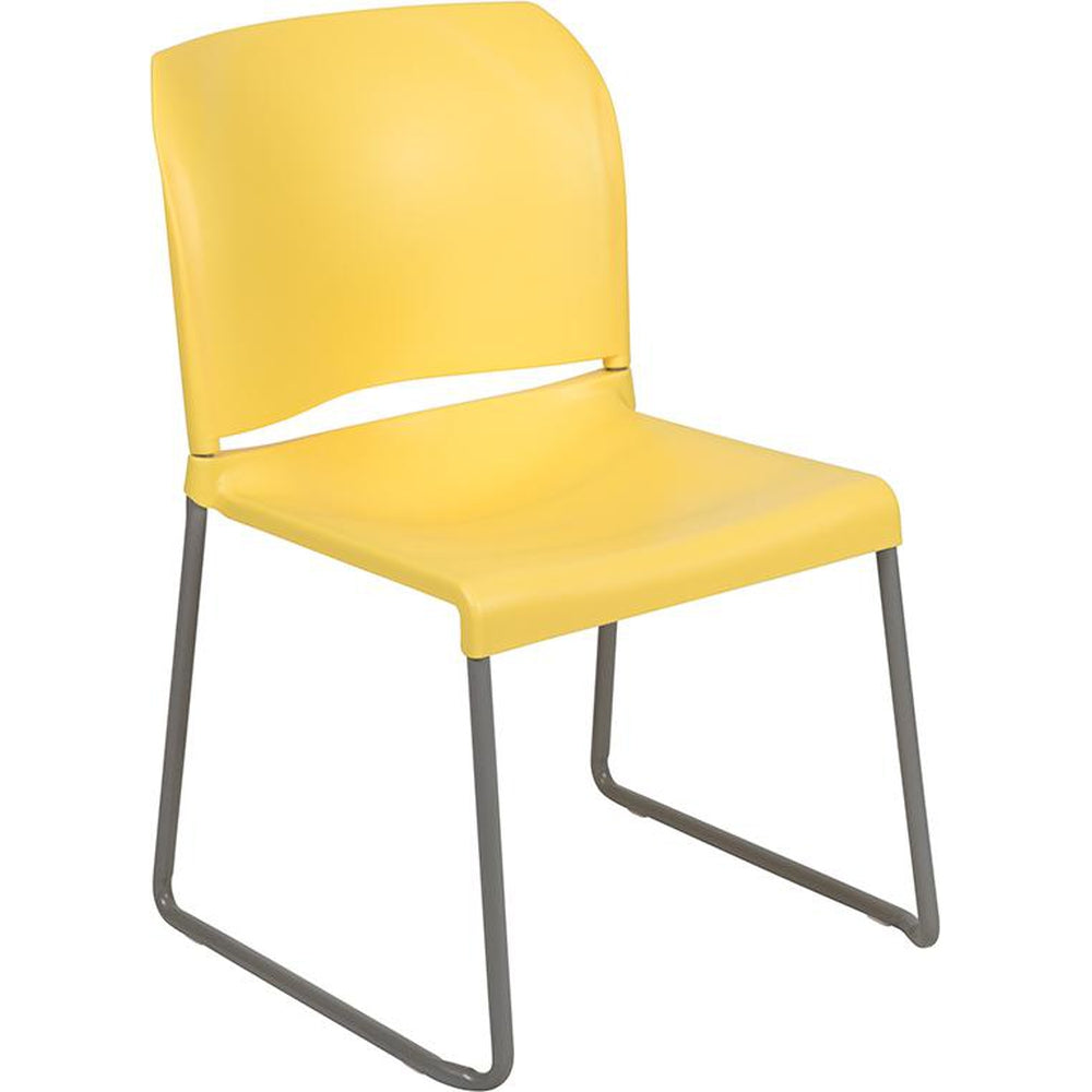 hercules series 880 lb capacity full back contoured stack chair with gray powder coated sled base