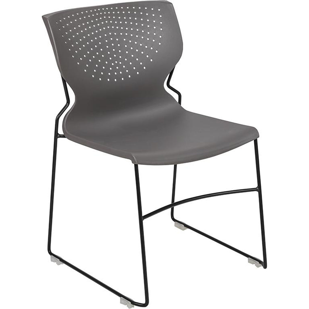 hercules series 661 lb capacity full back stack chair with gray powder coated frame