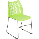 hercules series 661 lb capacity stack chair with air vent back and black powder coated sled base