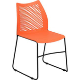 hercules series 661 lb capacity stack chair with air vent back and black powder coated sled base