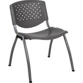 hercules series 880 lb capacity plastic stack chair with titanium gray powder coated frame