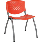 hercules series 880 lb capacity plastic stack chair with titanium gray powder coated frame