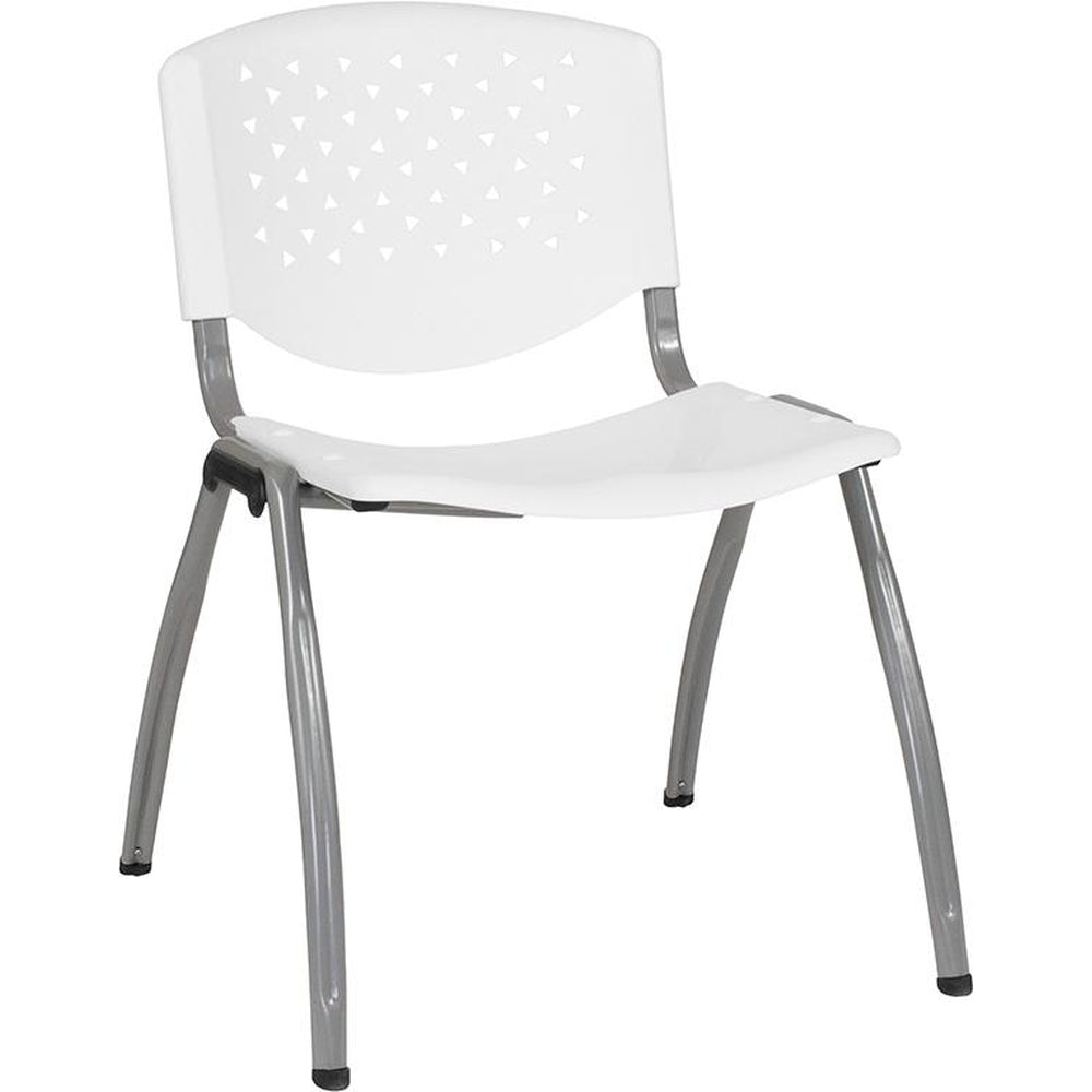 hercules series 880 lb capacity plastic stack chair with titanium gray powder coated frame