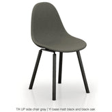 ta upholstered side chair with yi base