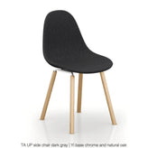 ta upholstered side chair with yi base