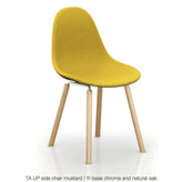 ta upholstered side chair with yi base